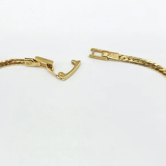 Vintage Avon Marquise Crystal Tennis Style Y-Necklace Gold Tone 17" - Picture 7 of 12